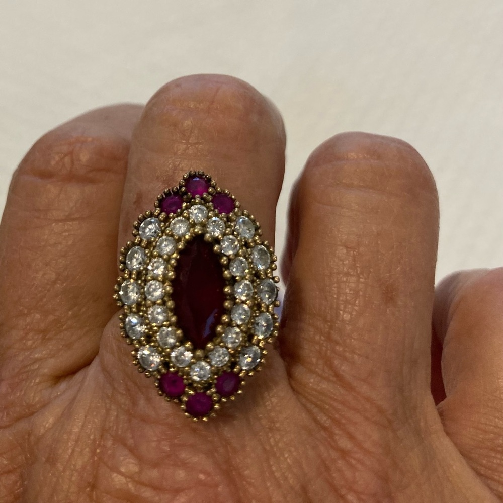 Vintage Ruby & Diamond Evening Ring